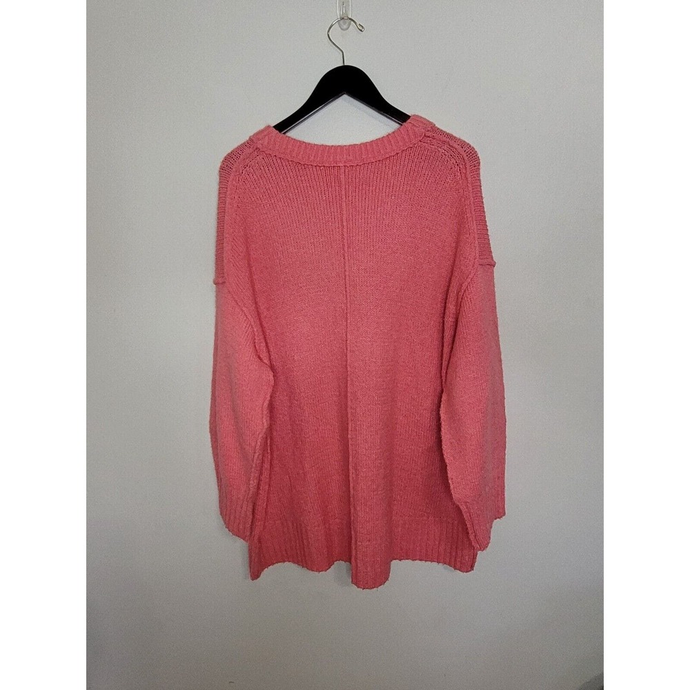 FREE PEOPLE Brookside Oversized Sweater Pink Lightning Women Size L - Picture 3 of 6